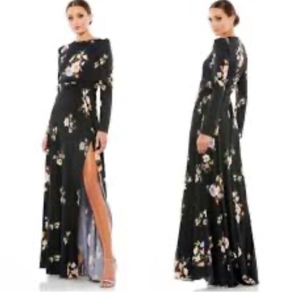 leena for Mac Duggal Faux Wrap Floral Gown Size 6 NWT - Picture 1 of 8